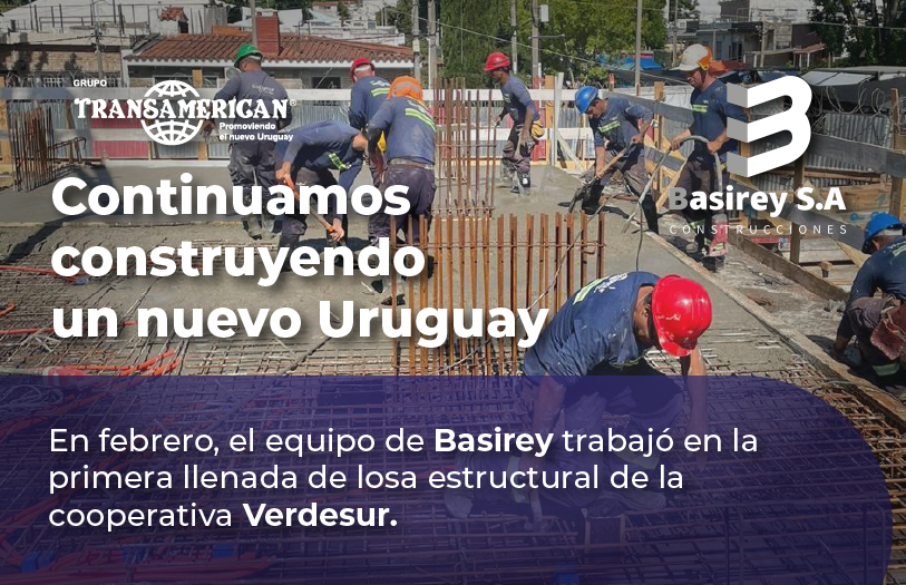 Basirey: primer llenado de losa en Cooperativa Verdesur